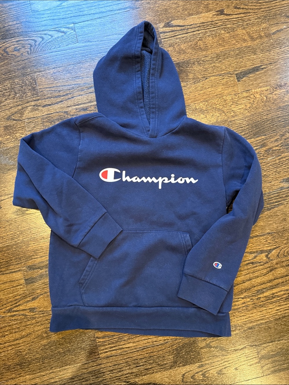 Champion Kids Navy Hoodie with White & Red Logo